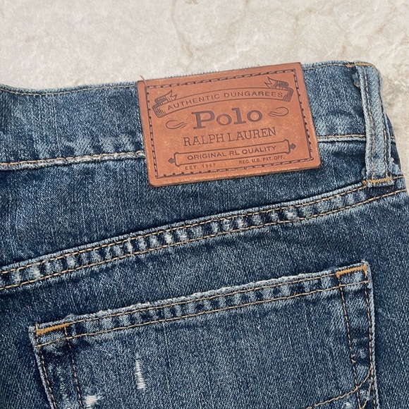 NEW Ralph Lauren Polo Denim rip off navy blue jeans shorts 28 - Picture 6 of 11